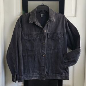 Washed Black/Charcoal Gray Denim Jacket